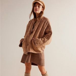 Free People Quilted Dolman Jacket, Champagne, Small
